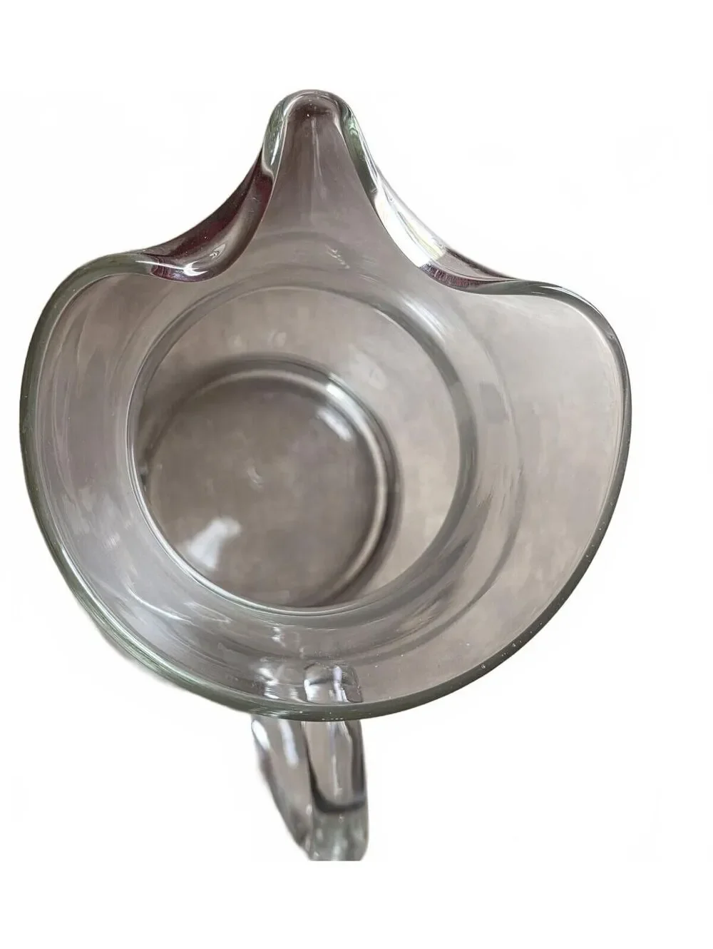 Princess House Heritage Glass Pitcher Vintage Clear Crystal Etched Floral 9.5